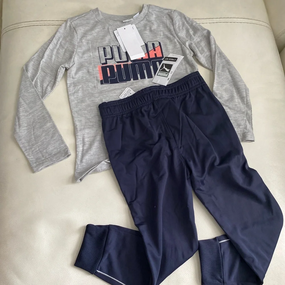 Puma Kids Gray and Blue Matching Set 6244 - Picture 1 of 3